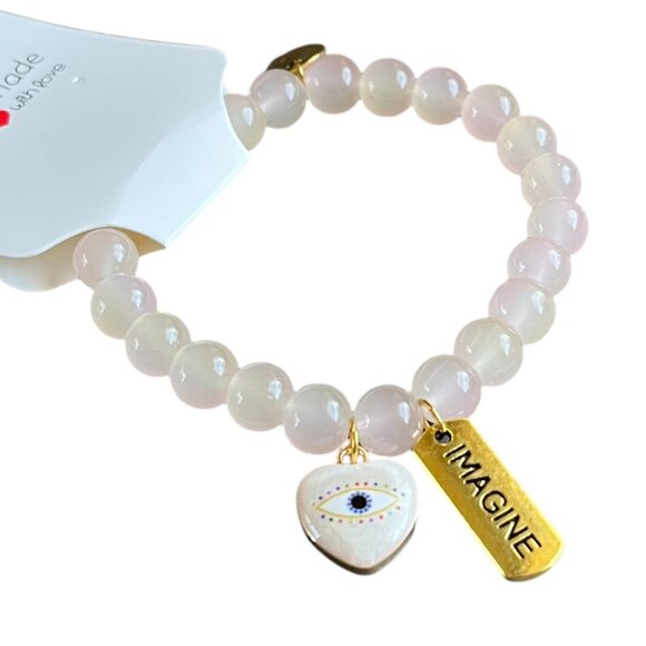 Charmze Stackable Stretch Soft Pink Imagine Beaded Bracelet NEW - Picture 2 of 4